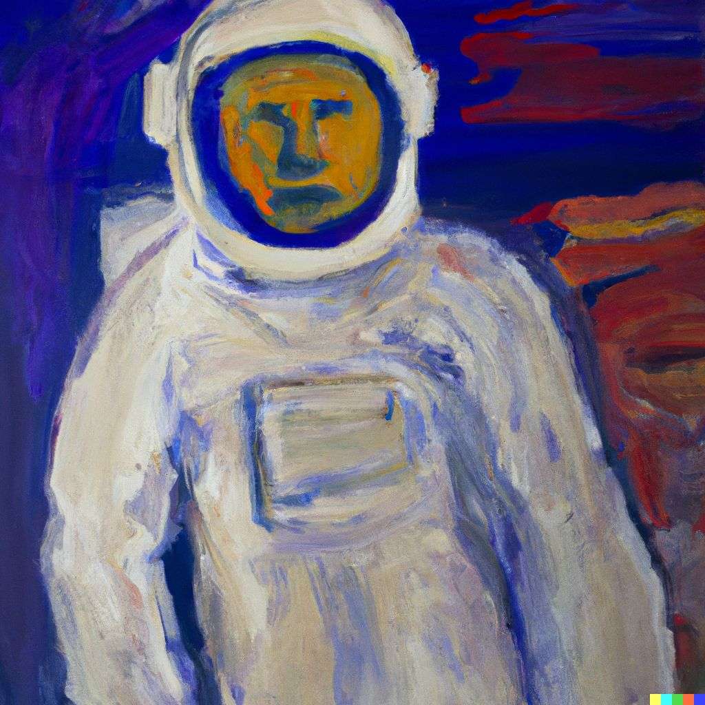 an astronaut, painting by Edvard Munch